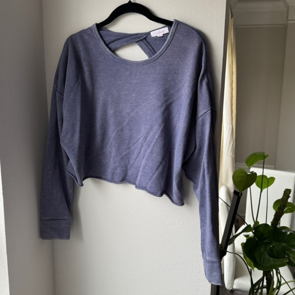 Colsie Lavender Long Sleeve Crop Top
